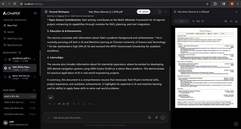 ChatPDF screenshot 2
